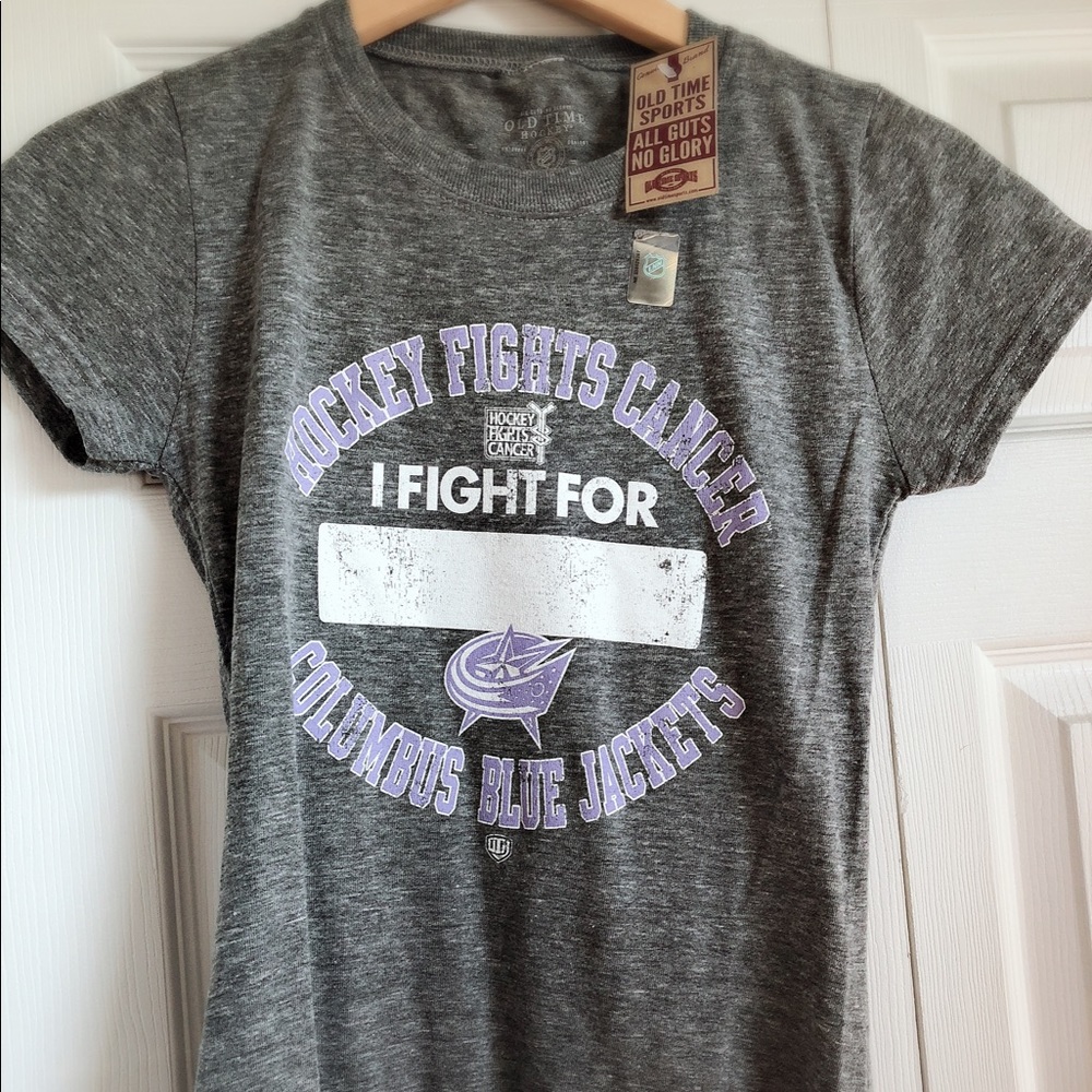 Blue Jackets Hockey Fights Cancer Tee ~ Size Small